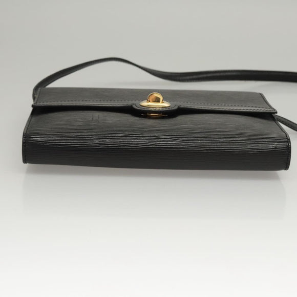 LOUIS VUITTON Epi Pochette Arche Shoulder Bag Black Noir M52572 LV Auth BD1510