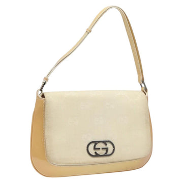 GUCCI GG Canvas Shoulder Bag Beige Silver 001 3823 Auth BD1514