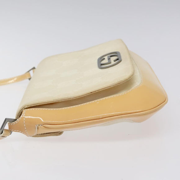 GUCCI GG Canvas Shoulder Bag Beige Silver 001 3823 Auth BD1514