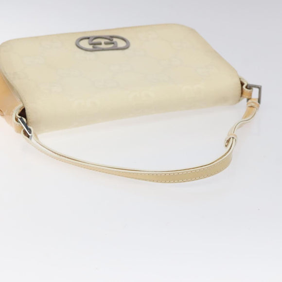 GUCCI GG Canvas Shoulder Bag Beige Silver 001 3823 Auth BD1514