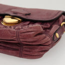 PRADA Shoulder Bag Leather Purple Gold Auth BD1517-15