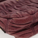 PRADA Shoulder Bag Leather Purple Gold Auth BD1517-16