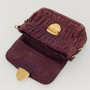 PRADA Shoulder Bag Leather Purple Gold Auth BD1517-19