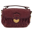 PRADA Shoulder Bag Leather Purple Gold Auth BD1517-13