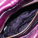 PRADA Shoulder Bag Leather Purple Gold Auth BD1517-24