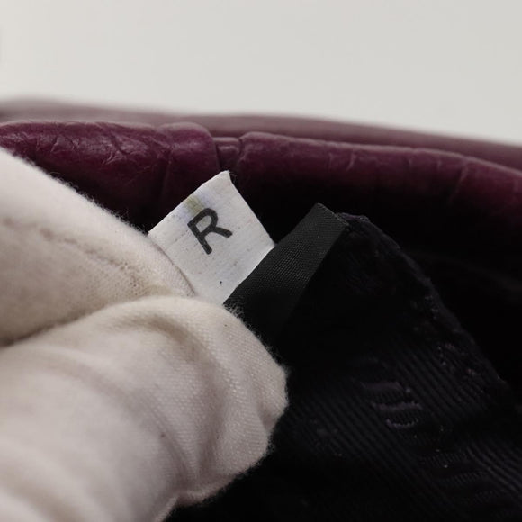 PRADA Shoulder Bag Leather Purple Gold Auth BD1517