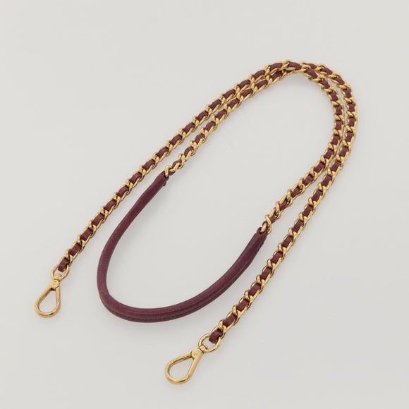 PRADA Shoulder Bag Leather Purple Gold Auth BD1517