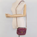 PRADA Shoulder Bag Leather Purple Gold Auth BD1517-26