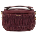 PRADA Shoulder Bag Leather Purple Gold Auth BD1517-2