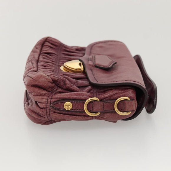 PRADA Shoulder Bag Leather Purple Gold Auth BD1517