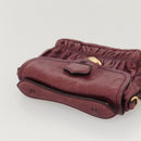 PRADA Shoulder Bag Leather Purple Gold Auth BD1517-6
