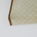 CELINE Macadam Canvas Shoulder Bag PVC Leather White Gold Auth BD1518-15