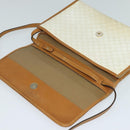 CELINE Macadam Canvas Shoulder Bag PVC Leather White Gold Auth BD1518-10