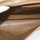 CELINE Macadam Canvas Shoulder Bag PVC Leather White Gold Auth BD1518-11