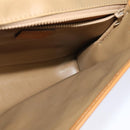 CELINE Macadam Canvas Shoulder Bag PVC Leather White Gold Auth BD1518-18