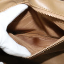 CELINE Macadam Canvas Shoulder Bag PVC Leather White Gold Auth BD1518-20