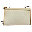 CELINE Macadam Canvas Shoulder Bag PVC Leather White Gold Auth BD1518-2