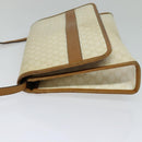 CELINE Macadam Canvas Shoulder Bag PVC Leather White Gold Auth BD1518-3