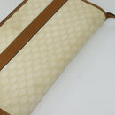 CELINE Macadam Canvas Shoulder Bag PVC Leather White Gold Auth BD1518-6