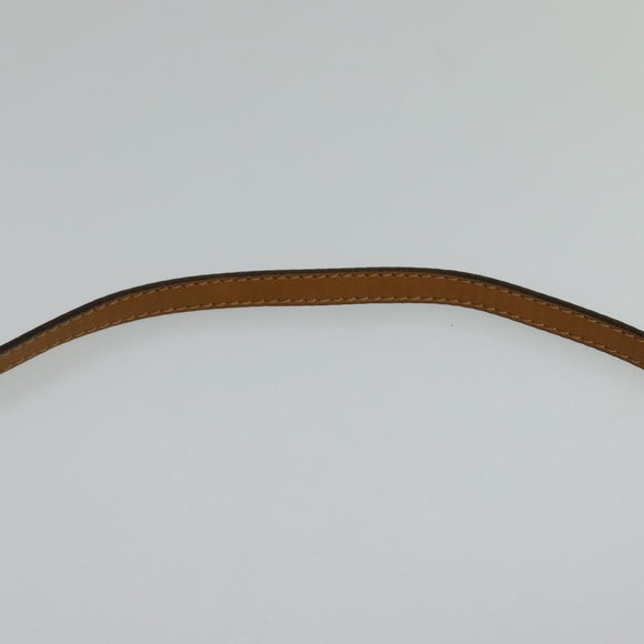 CELINE Macadam Canvas Shoulder Bag PVC Leather White Gold Auth BD1518