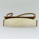 CELINE Macadam Canvas Shoulder Bag PVC Leather White Gold Auth BD1518-5