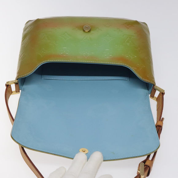 LOUIS VUITTON Monogram Vernis Thompson Street Bag Baby Blue M91009 Auth BD1521