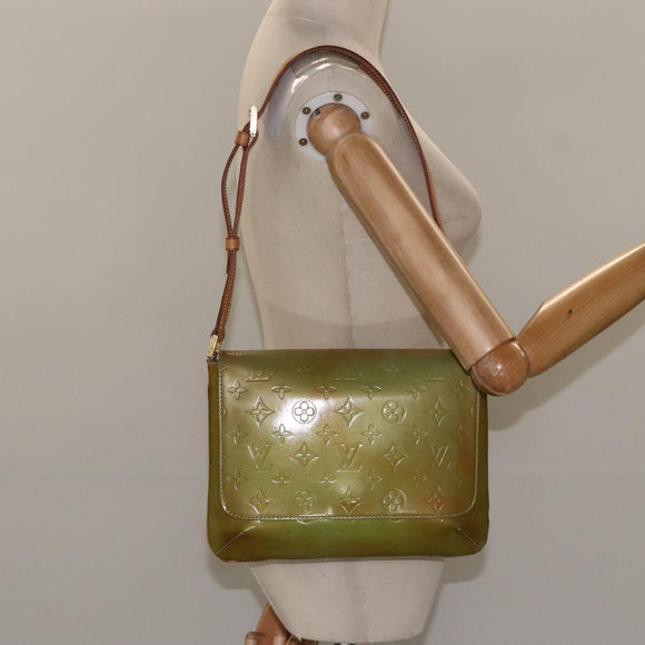 LOUIS VUITTON Monogram Vernis Thompson Street Bag Baby Blue M91009 Auth BD1521