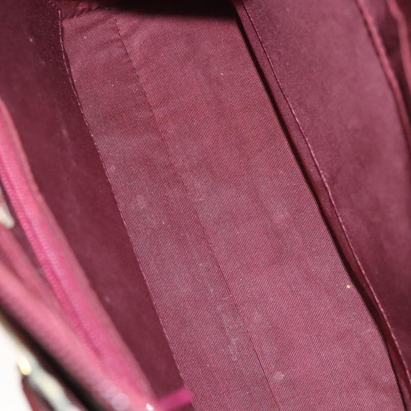 BURBERRY Nova Check Hand Bag Canvas Beige Bordeaux gold Auth BD1527