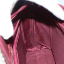 BURBERRY Nova Check Hand Bag Canvas Beige Bordeaux gold Auth BD1527-19