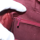 BURBERRY Nova Check Hand Bag Canvas Beige Bordeaux gold Auth BD1527-21