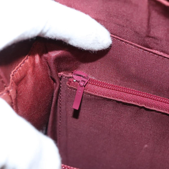 BURBERRY Nova Check Hand Bag Canvas Beige Bordeaux gold Auth BD1527