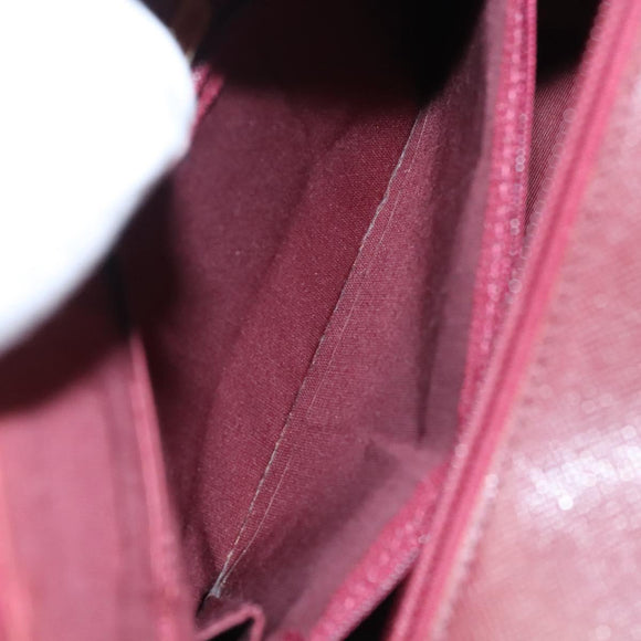 BURBERRY Nova Check Hand Bag Canvas Beige Bordeaux gold Auth BD1527