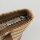 BURBERRY Nova Check Hand Bag PVC Beige Silver Auth BD1529-10