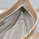 BURBERRY Nova Check Hand Bag PVC Beige Silver Auth BD1529-18