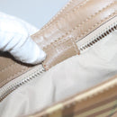 BURBERRY Nova Check Hand Bag PVC Beige Silver Auth BD1529-12