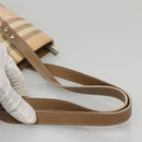 BURBERRY Nova Check Hand Bag PVC Beige Silver Auth BD1529-7