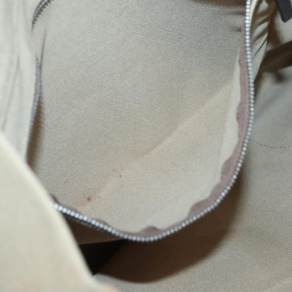 PRADA Tote Bag Canvas Beige Silver Auth BD1531