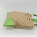 PRADA Tote Bag Canvas Beige Silver Auth BD1531-4