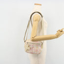 CHANEL Schultertasche Canvas Rosa Beige Silber CC Auth BD1533-24