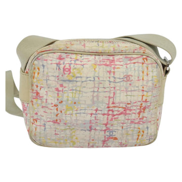 CHANEL Shoulder Bag Canvas Pink Beige Silver CC Auth BD1533 - 0