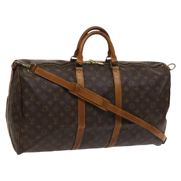 LOUIS VUITTON Monogram Keepall Bandouliere 55 Boston Bag M41414 LV Auth BD1543