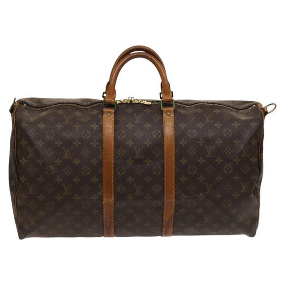LOUIS VUITTON Monogram Keepall Bandouliere 55 Boston Bag M41414 LV Auth BD1543