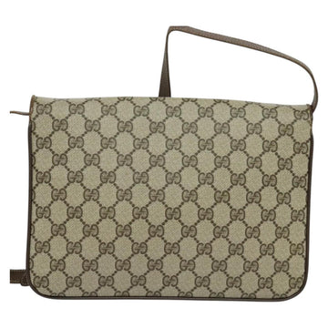 GUCCI GG Supreme Shoulder Bag PVC Beige Gold Auth BD1547 - 0