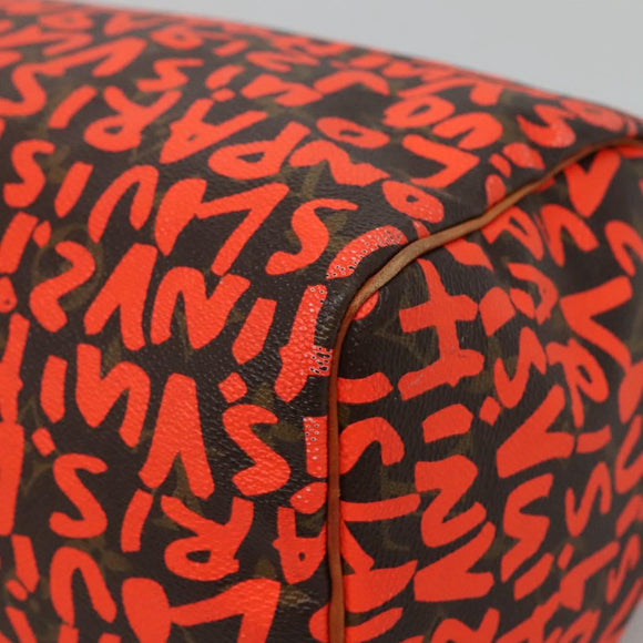 LOUIS VUITTON Monogram Graffiti Speedy 30 Hand Bag Orange M93705 LV Auth BD154AM