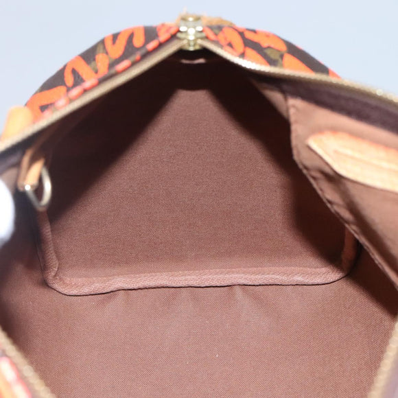 LOUIS VUITTON Monogram Graffiti Speedy 30 Hand Bag Orange M93705 LV Auth BD154AM