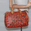LOUIS VUITTON Monogram Graffiti Speedy 30 Hand Bag Orange M93705 LV Auth BD154AM-23