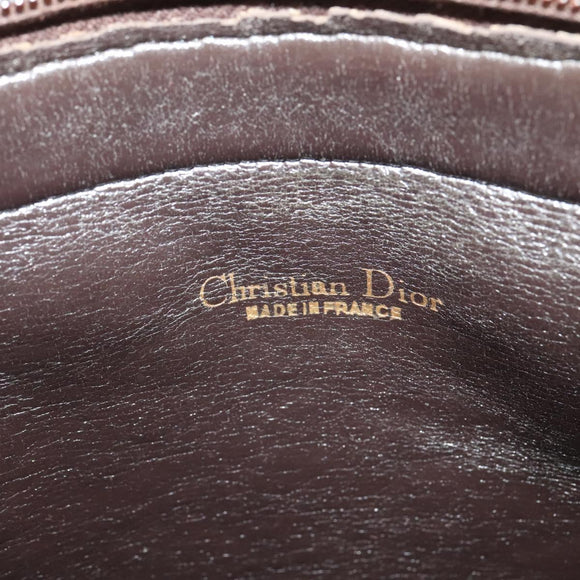 Christian Dior Trotter Canvas Shoulder Bag Brown Gold Auth BD1551