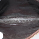 Christian Dior Trotter Canvas Shoulder Bag Brown Gold Auth BD1551-15