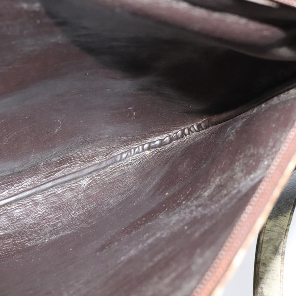 Christian Dior Trotter Canvas Shoulder Bag Brown Gold Auth BD1551