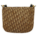 Christian Dior Trotter Canvas Shoulder Bag Brown Gold Auth BD1551-2